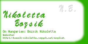 nikoletta bozsik business card